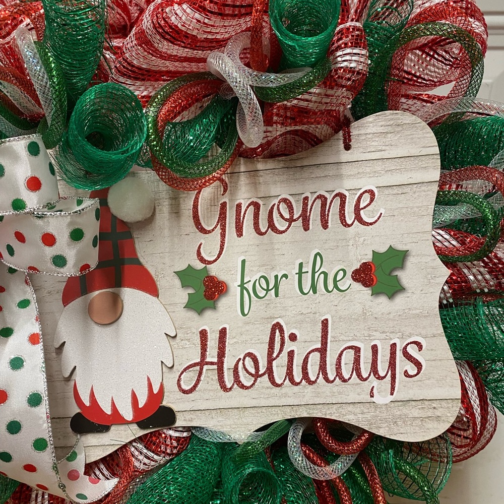 Gnome for the holidays wreath